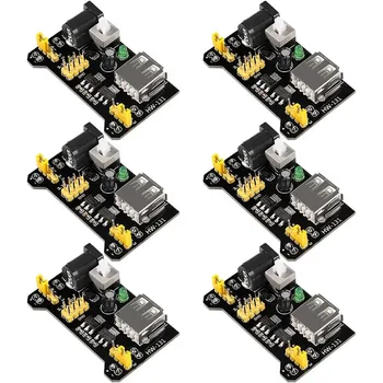 3,3V 5V MB102 Breadboard Netzteil Modul DC 6,5-12V USB für Arduino lötfreies Brot Bord (6 Stück)