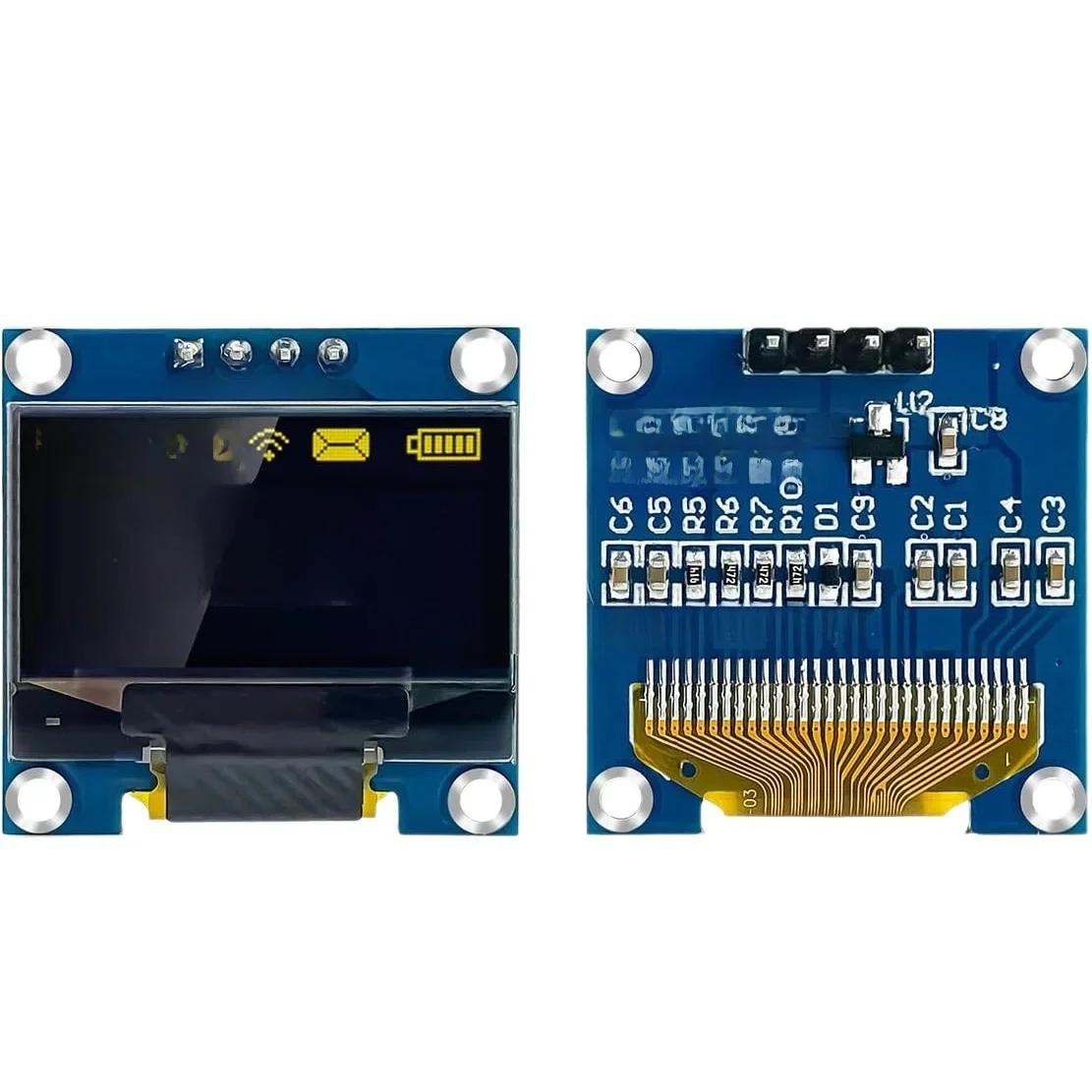 0,96 Zoll OLED-Displaymodul I2C IIC 128x64 SS-D-1306 3,3V-5V Blau Gelb – Bild 4