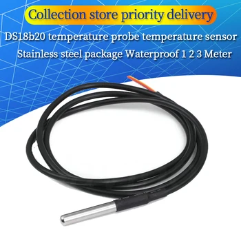 DS1820 edelstahl paket Wasserdicht 1 2 3 Meter DS18b20 temperatur sonde temperatur sensor 18B20 Für Arduino