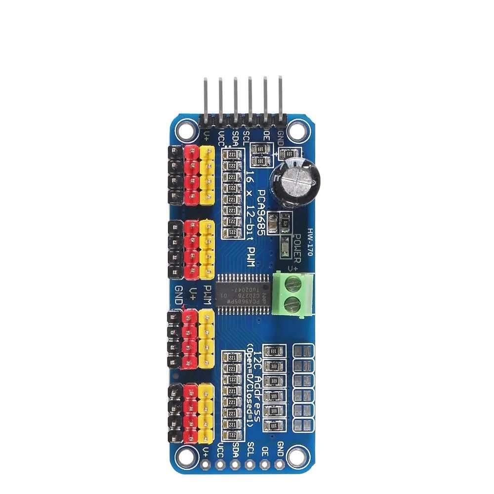 XCW 1-5 Stück PCA9685 16-Kanal 12-Bit PWM Servomotor-Treiber I2C Modul – Bild 4