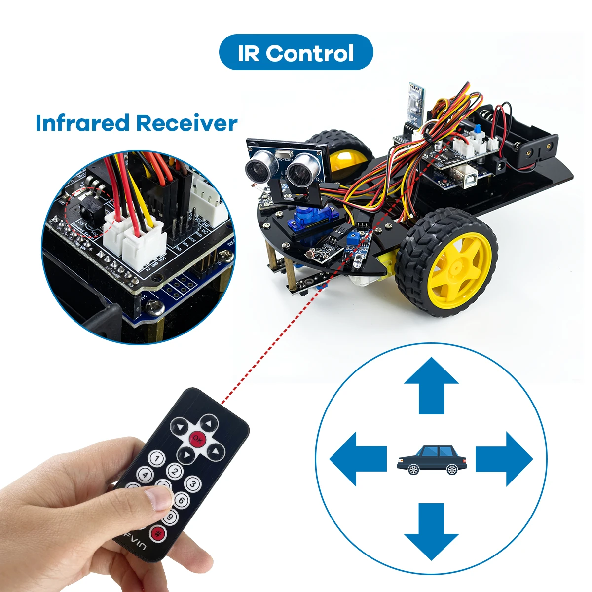 2WD Multi-Roboter-Auto für Arduino-Kit Smart V 2,0 DIY – Bild 3