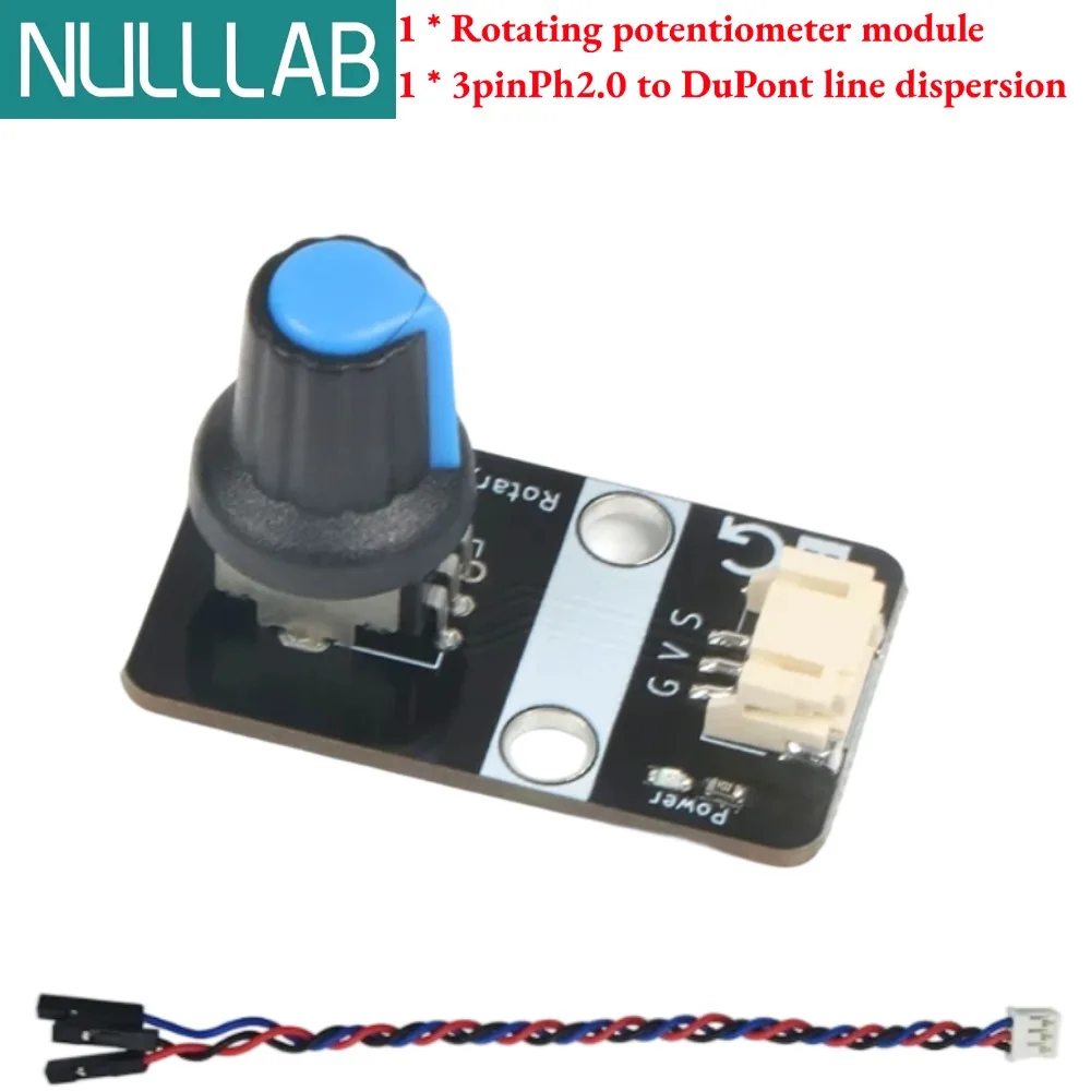 Drehpotentiometer-Modul 3,3V-5V Analogausgang 3-Pin mit PH2.0-Anschluss für Arduino/Raspberry Pi/ESP32