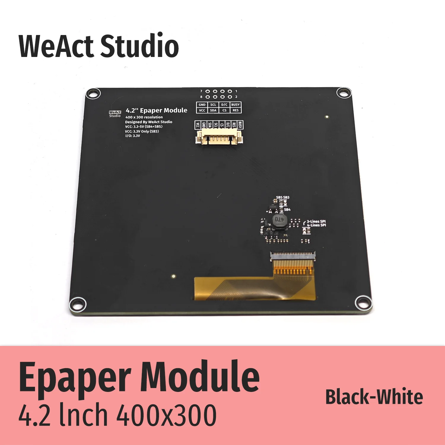WeAct 4,2'' 4,2 Zoll Epaper Modul E-Paper E-Ink EInk Display – Bild 2