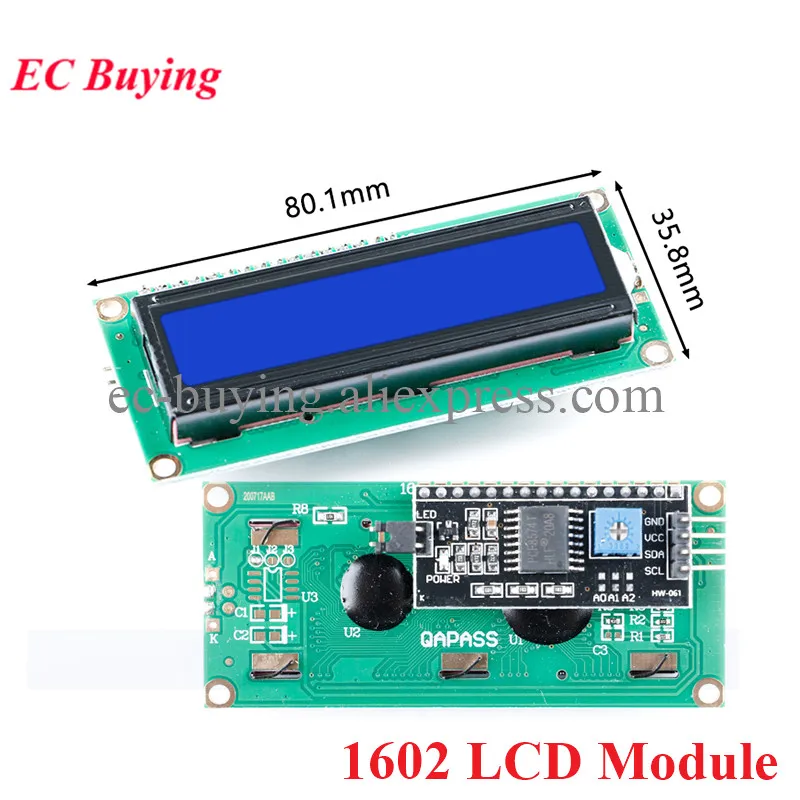 LCD1602 1602A 1602 LCD1602A LCD Modul Blau/Gelb Grün Bildschirm LED Display PCF8574T PCF8574 IIC I2C