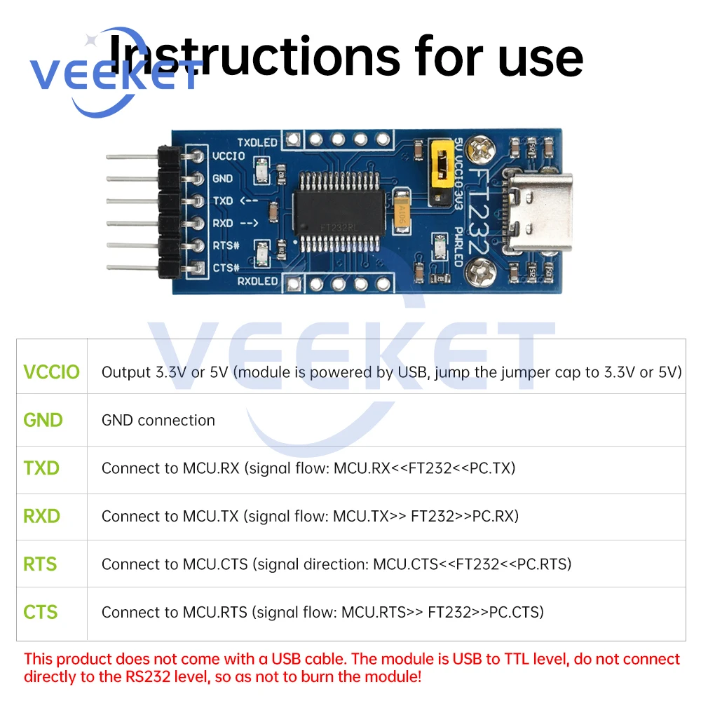 FT232RL FT232 FTDI USB 3,3 V 5,5 V zu TTL Serielles Adaptermodul – Bild 5