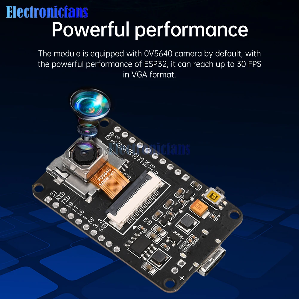 ESP32-CAM Entwicklungsboard WiFi Bluetooth Modul CH340X OV5640 AF-72mm – Bild 6