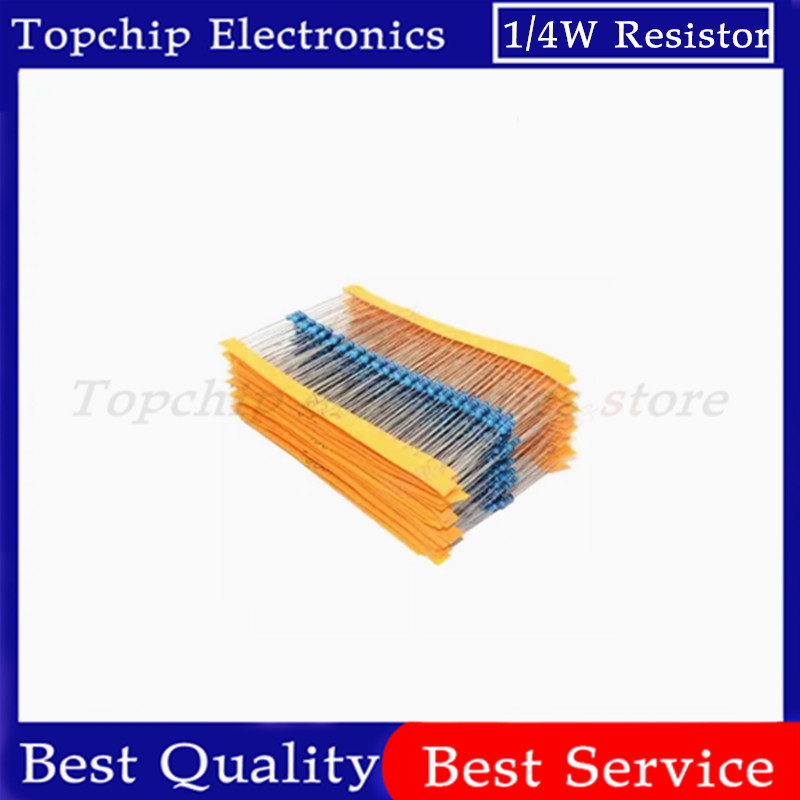 30 Arten 1/4W Widerstände 1% Metallfilm-Widerstandspackung Sortiertes Kit 1K 10K 100K 220ohm 1M (600 Stück)