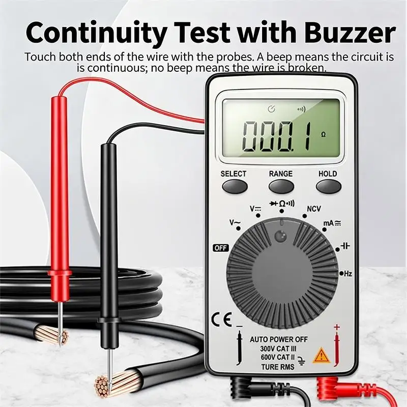 Mini Digital-Multimeter 4000-Ziffern T-RMS AC/DC NCV Kapazitätsmessgerät Amperemeter Voltmeter Tester