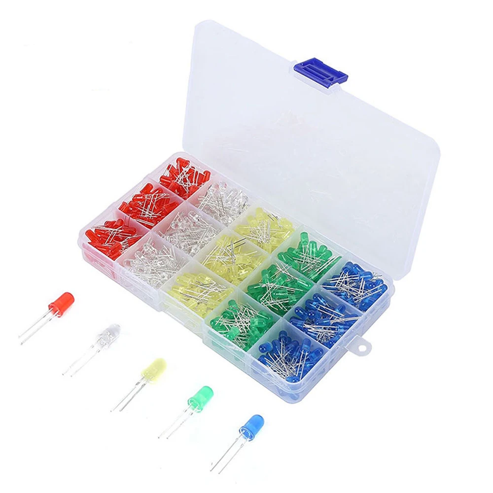F3 F5 3 mm 5 mm LED-Dioden, rund, 5 Farben, je 100 Stück (500 Stück) – Bild 2