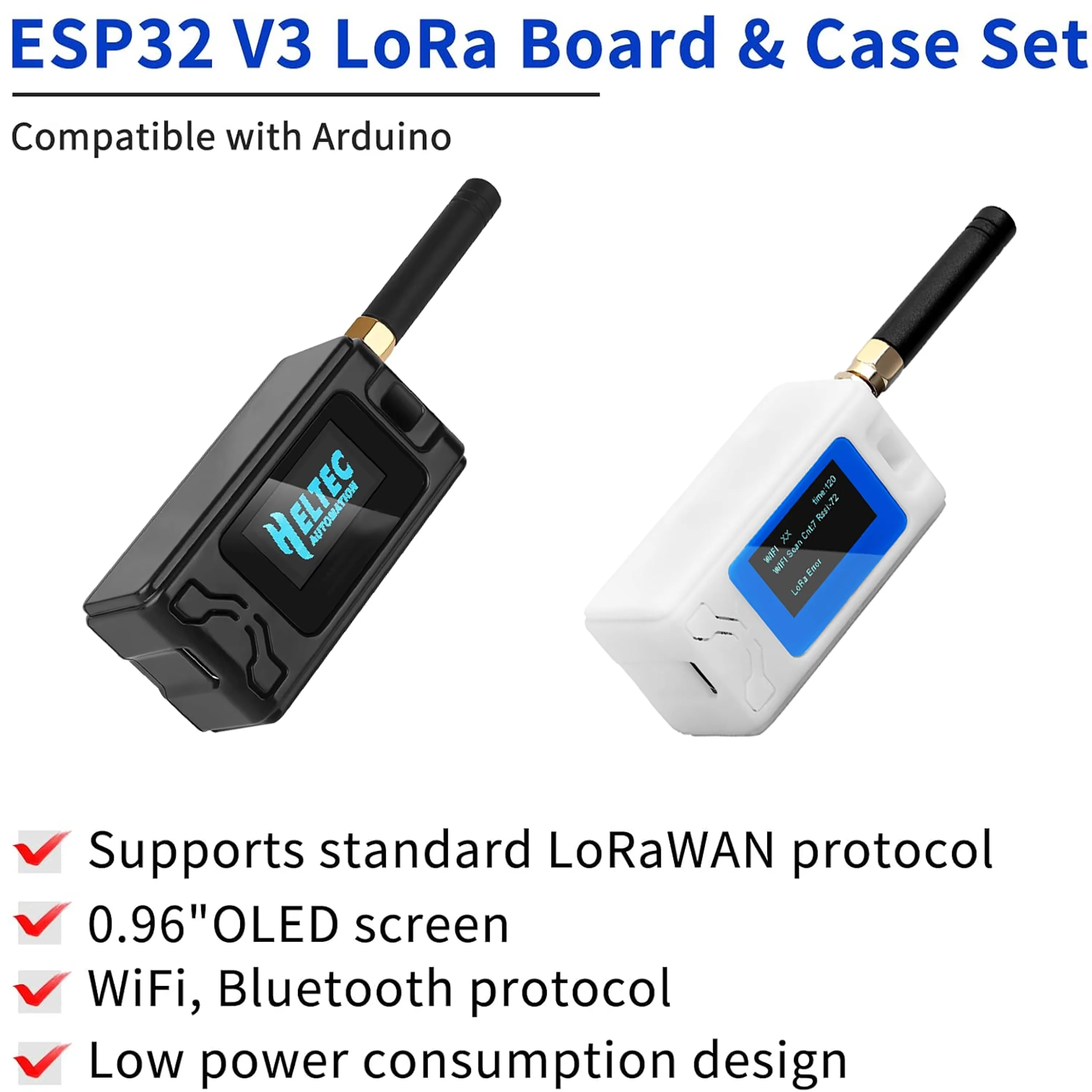 Heltec V3 LoRa 32 mit Gehäuse ESP32-S3 SX1262 Meshtastic Meshcore Node – Bild 6