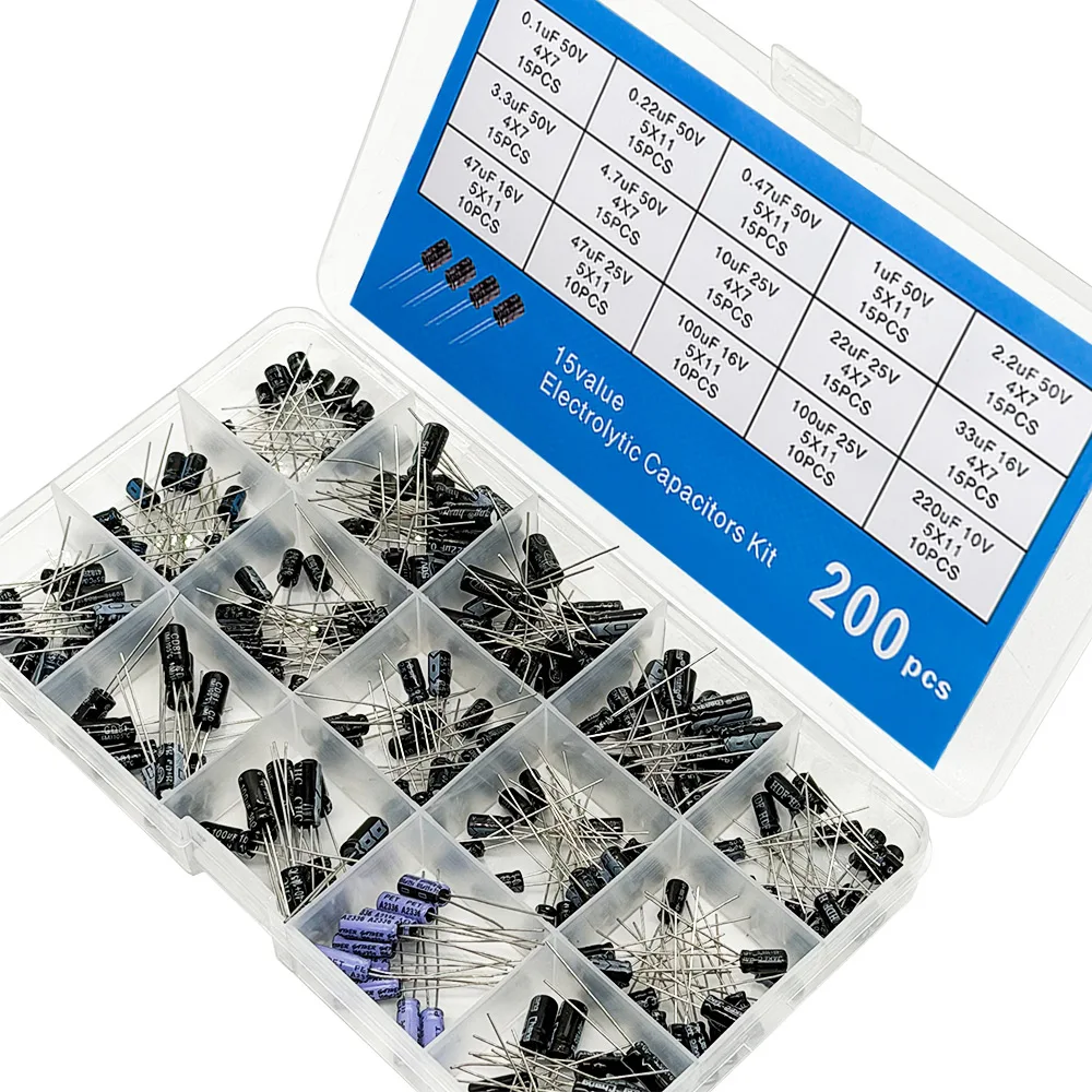 15 Werte Elektrolytkondensator-Sortiment-Set 10V 16V 25V (200 Stück) – Bild 6