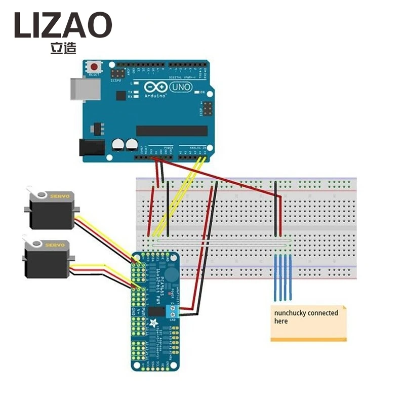 LIZAO PCA9685 16-Kanal PWM Servo-Treiberplatine, 12-Bit I2C Schnittstellen-Controller, DIY Erweiterungsmodul