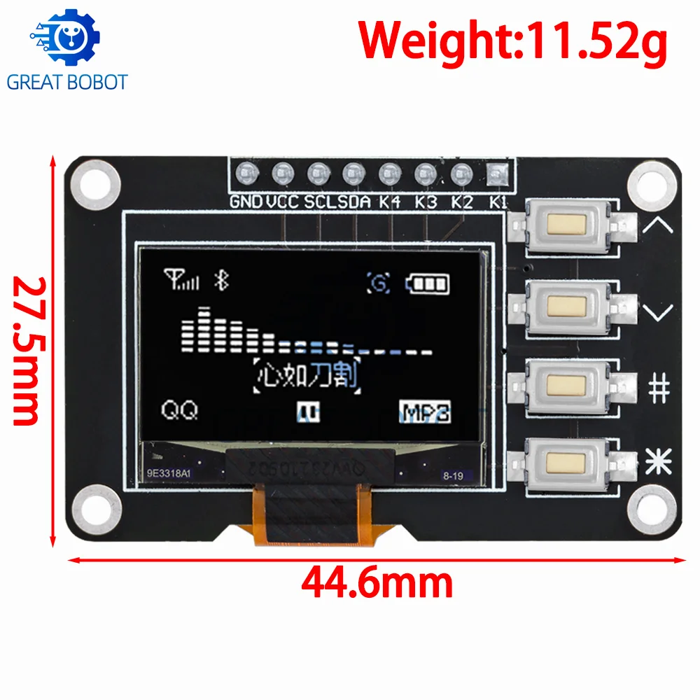 0,96 /1,3 Zoll OLED-Display SSD1106 SSD1315 mit 4x4-Tastatur – Bild 2