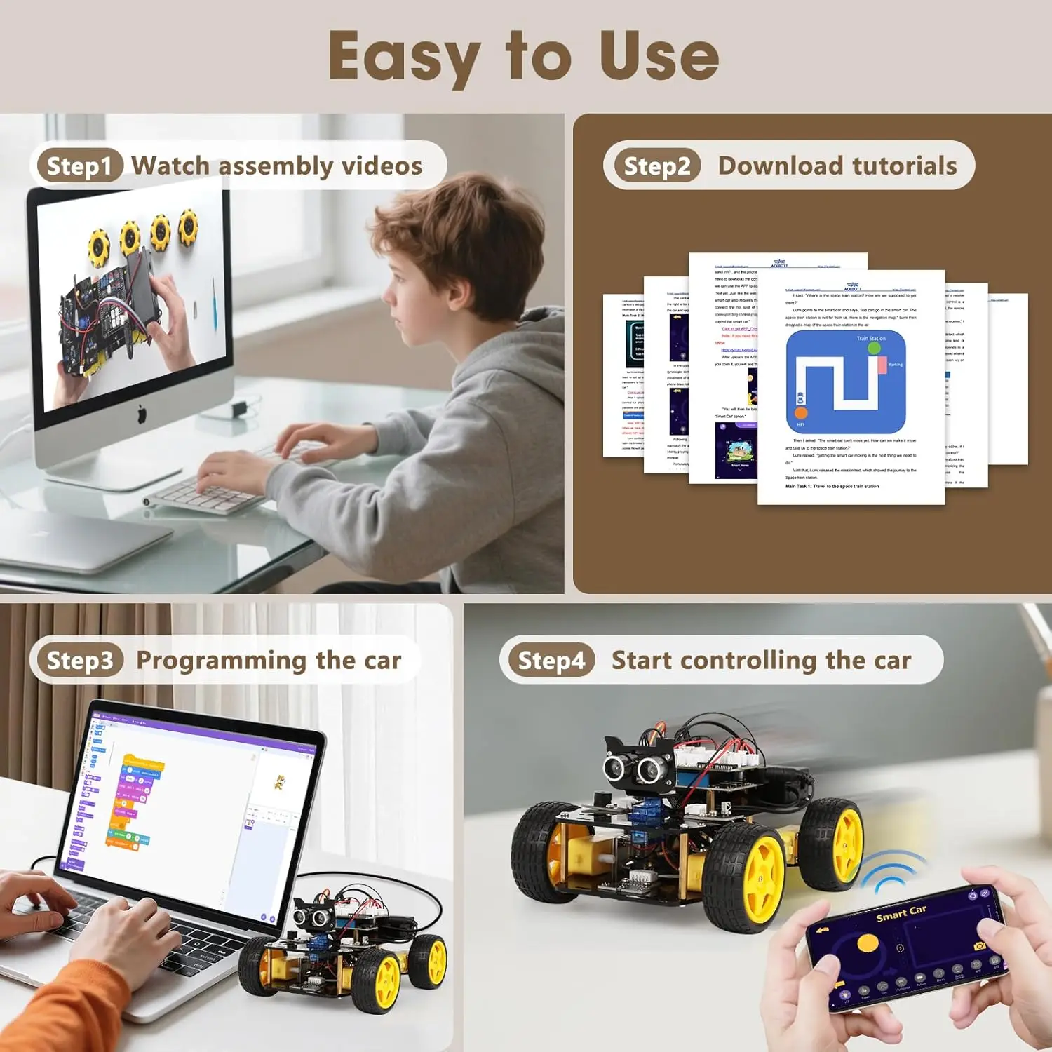 ACEBOTT Robotik-Set für Kinder Intelligentes Roboter-Auto-Kit – Bild 4