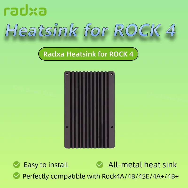 Kühlkörper für ROCK 4, entworfen für Radxa ROCK 4-Serie, einfach zu installieren und zu entfernen