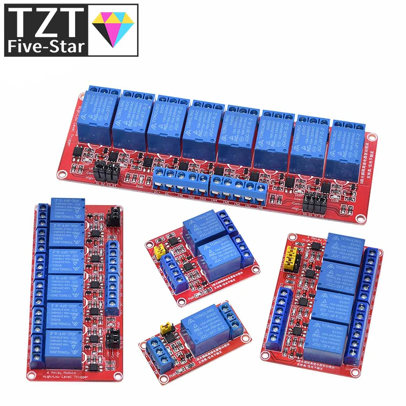 Relaismodul 1 2 4 6 8 Kanal 5V 12V Relaismodul Board Shield mit Optokoppler-Unterstützung High