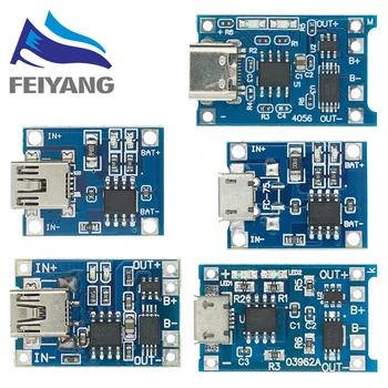 5V 1A Micro/Type-C/Mini 18650 TP4056 Lithium-Akku-Lademodul Ladeplatte mit Schutzfunktionen