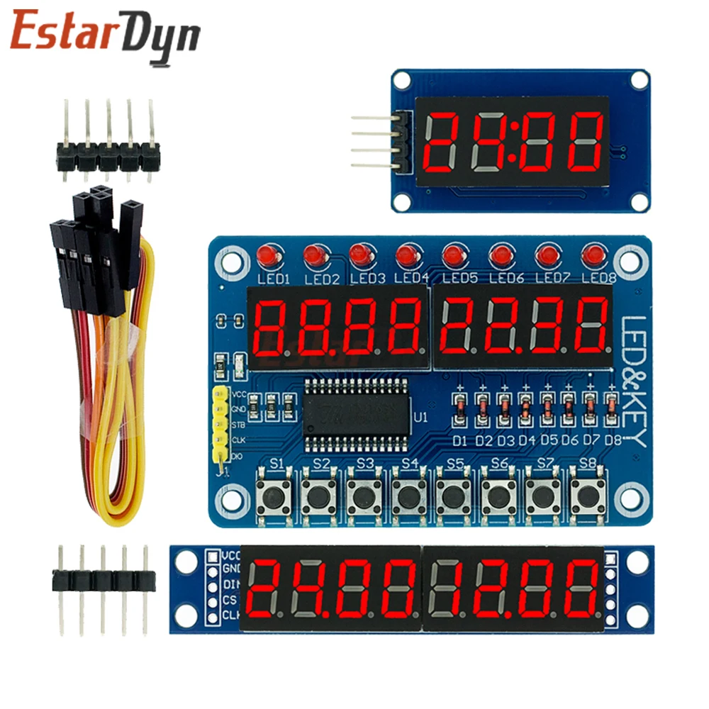 Estardyn TM1637/TM1638/MAX7219 LED-Anzeigemodul, 4/8 Bit 0,36 Zoll rote Anodenröhre, serieller Treiber