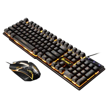 USB-kabelgebundenes Gaming-Tastatur-Maus-Set, PC, Regenbogenfarben, bunt, LED-Hintergrundbeleuchtung