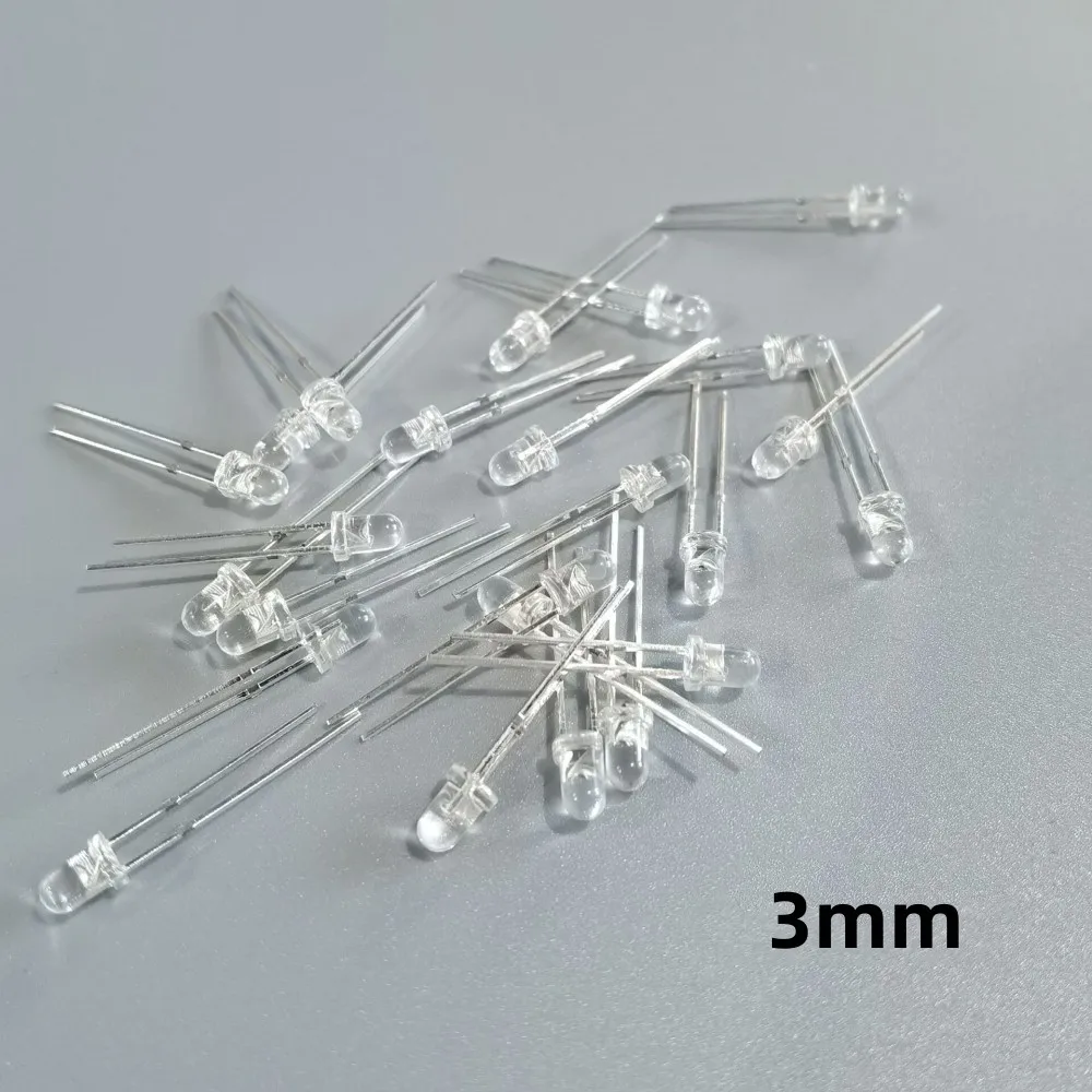 Vorverdrahtete Leuchtdioden 3 V 2 mm 3 mm 5 mm 8 mm 10 mm LED Rot/Grün/Blau/Gelb/Warm/Weiß (100 Stück)