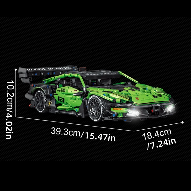 MOC Technische Grüne Racing Auto Bausteine Set Modell Kit DIY Montage – Bild 6