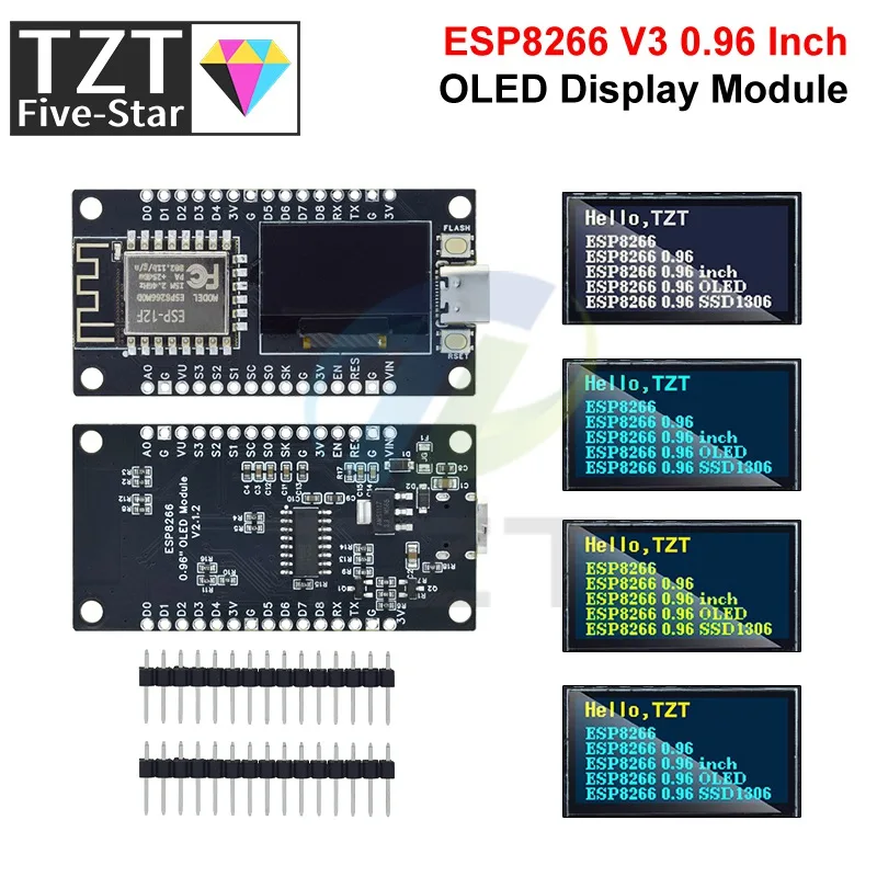 Nodemcu esp8266 v3 entwicklungs board mit 0,96 zoll oled display ch340 – Bild 5