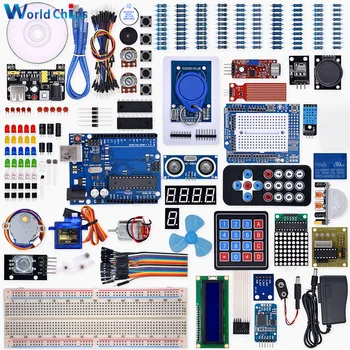Starter Kit für Arduino R3 Projekt R3 Breadboard Schritt Motor LCD jumper Draht Ultraschall Sensor Komplette