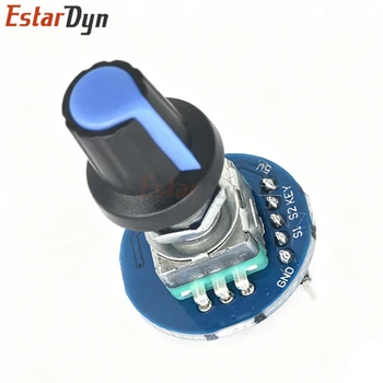 Estardyn EC11 360-Grad-Drehgeber mit Druckknopf 5-Pin Potentiometer-Knopfkappe für Audio-Lautstärkeregelung