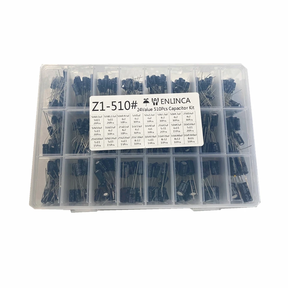 24 Werte 10 V/16 V/25 V/50 V (0,1 uF ~ 1000 uF) (510 Stück) – Bild 2