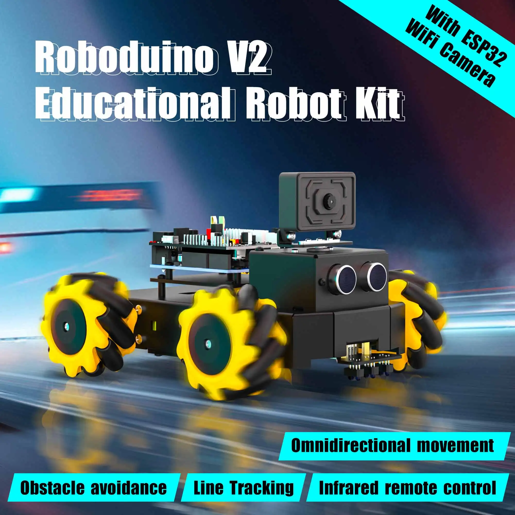 Yahboom UNO R3 Smart Robot Car Kit Roboduino V2 Mit ESP32 WiFi Kamera Metall Körper Pädagogisches Spielzeug
