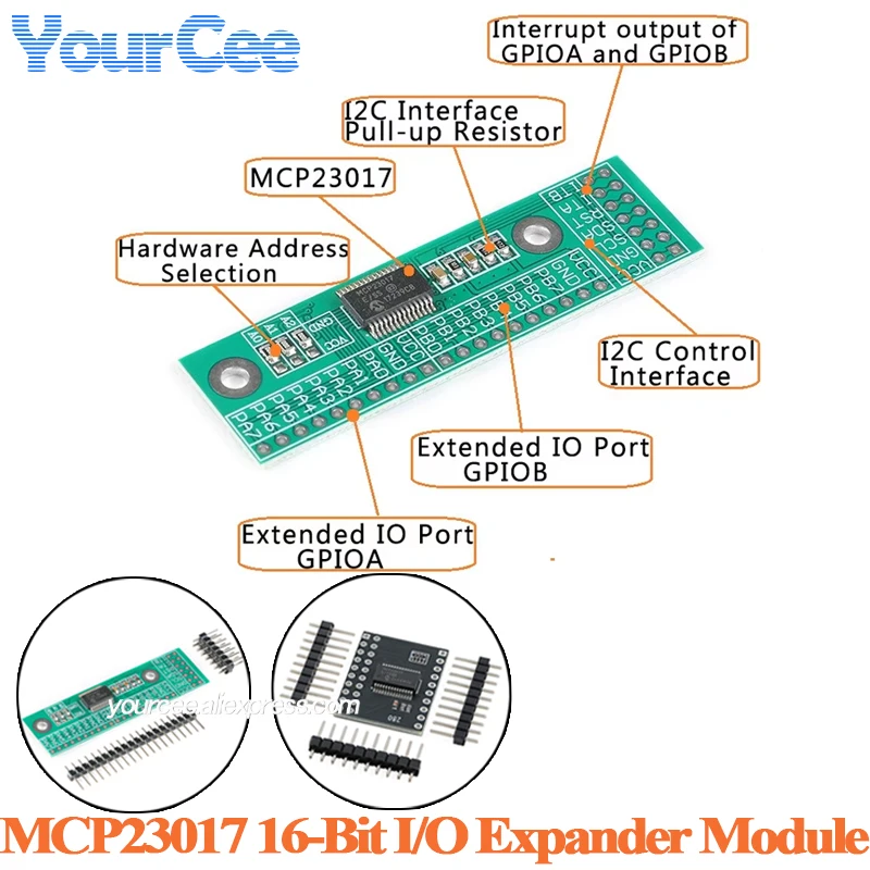 MCP23017 16-Bit Serielles I/O-Erweiterungsboard TCA9555 (5 Stück) – Bild 2