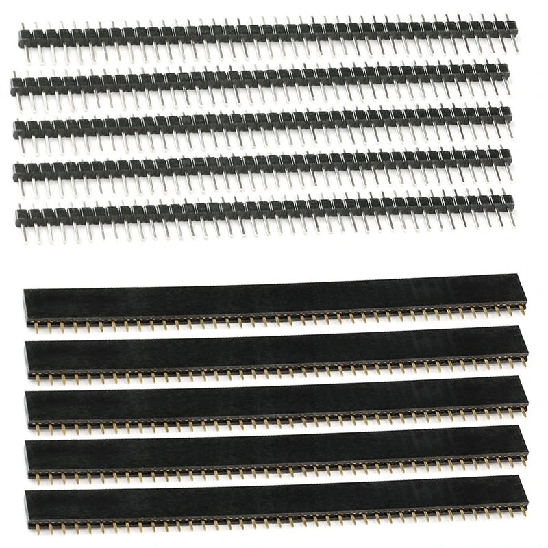1x40Pin 2,54mm Pitch Einreihige Weibliche PCB Buchse Board Männlichen Pin Header Stecker (10 Stück)