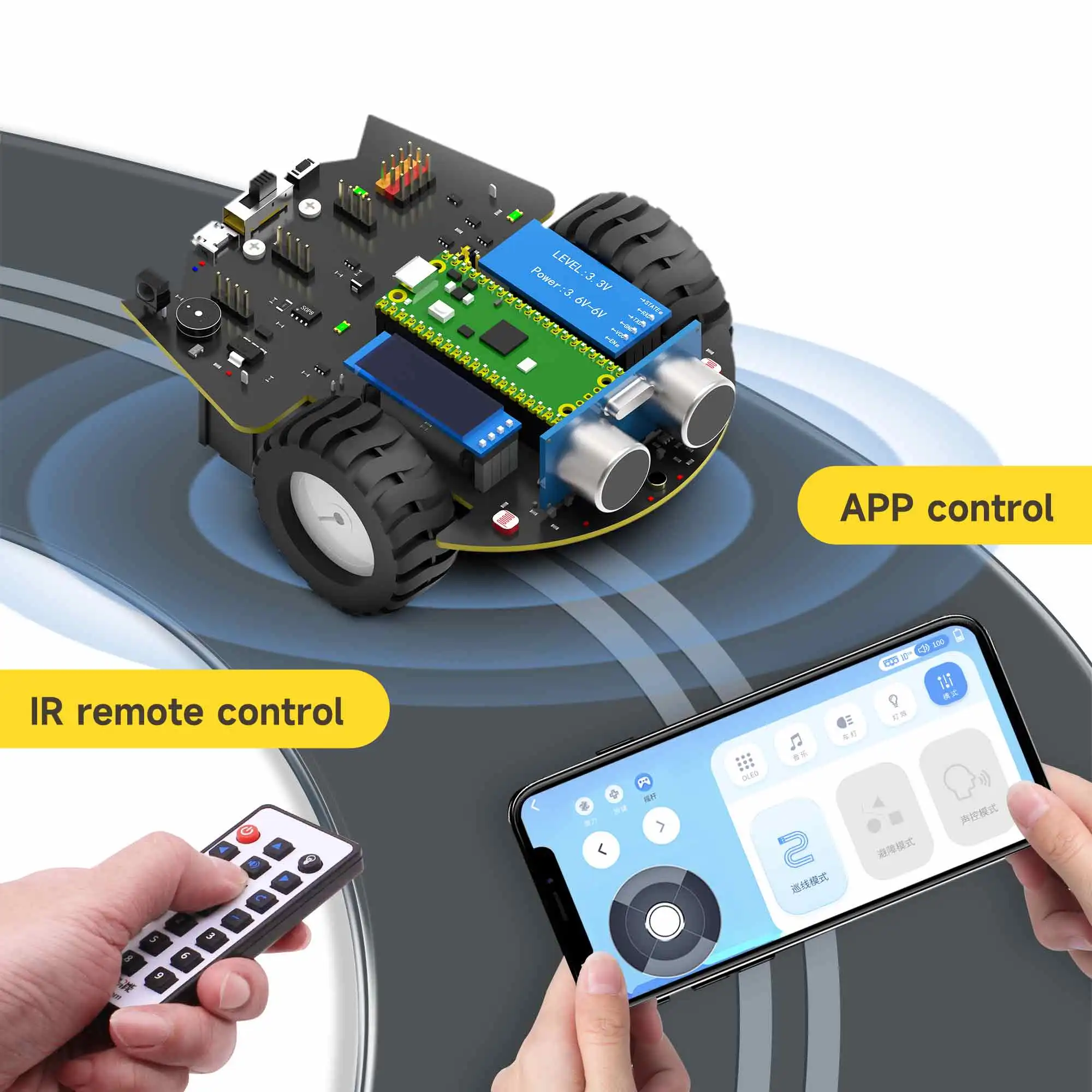 Raspberry Pi Pico2 Roboterauto DIY Roboter-Elektronik-Kit Bildung – Bild 4