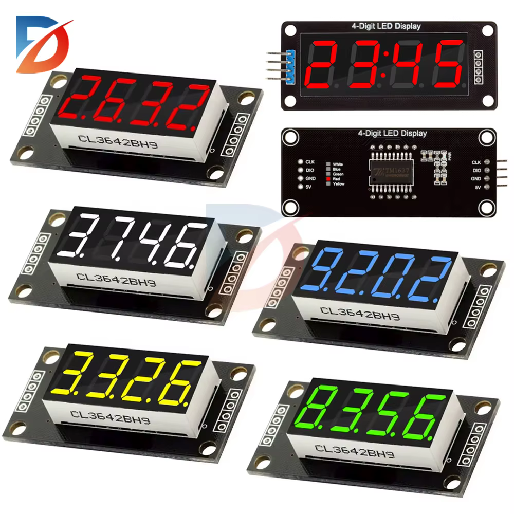 TM1637 0,56 zoll 5V 4 Bit LED Digital Rohr Display 7 Segmente Rot Grün Blau Gelb weiß LED Modul Board