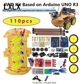 UNO R3 4WD Smart Robot Car Kit mit Ultraschall, Line Tracking, Bluetooth und RFID für Arduino DIY