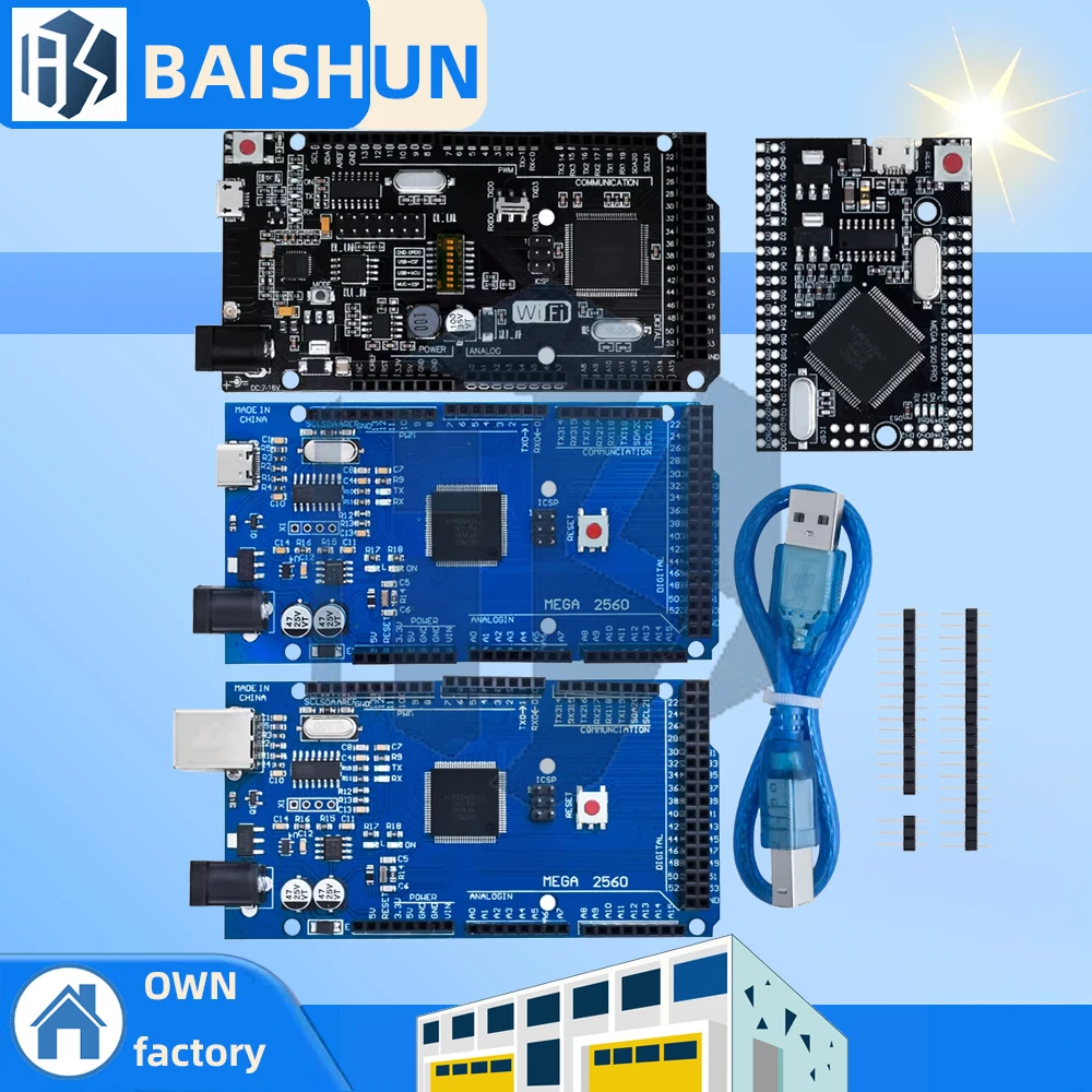Mega2560 ATMEGA16U2/Pro Mini MEGA 2560 Mega + WiFi R3 ATmega2560 Chip CH340G Für Arduino Mega R3 Entwicklung