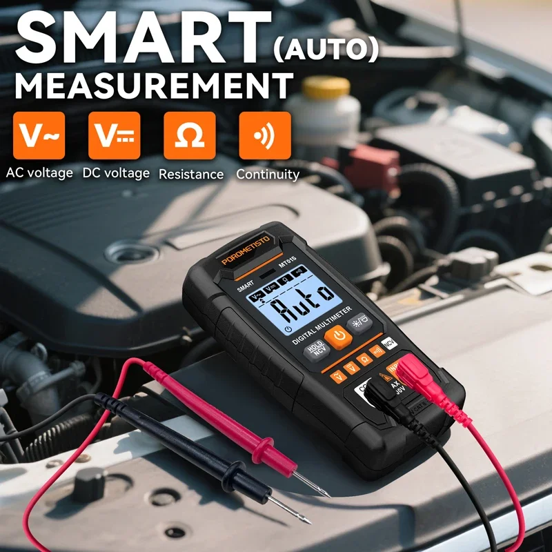 MT01S Digitalmultimeter 4000 Zählungen Smart Auto-Range AC/DC Spannungswiderstand Kontinuitätstest