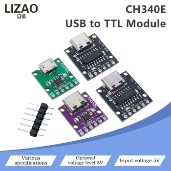 CH340E USB-zu-TTL-Seriell-Adaptermodul Typ-C/Micro-USB Optional 5V-Eingang für Arduino/STM32-Download