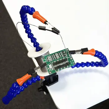 Dritte Hand zum Löten, PCB-Leiterplattenhalter mit flexiblen Armen und Tischklemme für die Reparatur