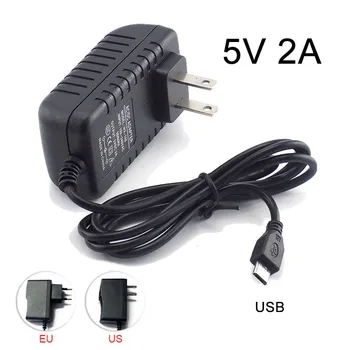 Micro usb 5v 2a ac dc netzteil eu us stecker 240v ~ v 2000ma ladegerät versorgung für raspberry pi zero tablet