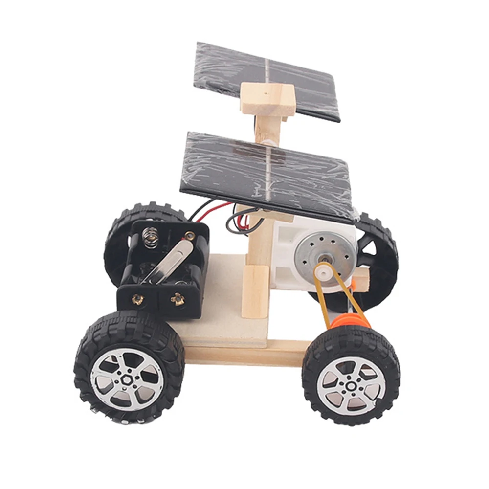DIY Holz Solar Fernbedienung Rennwagen Modell Kinder DIY Kreative Kit – Bild 3
