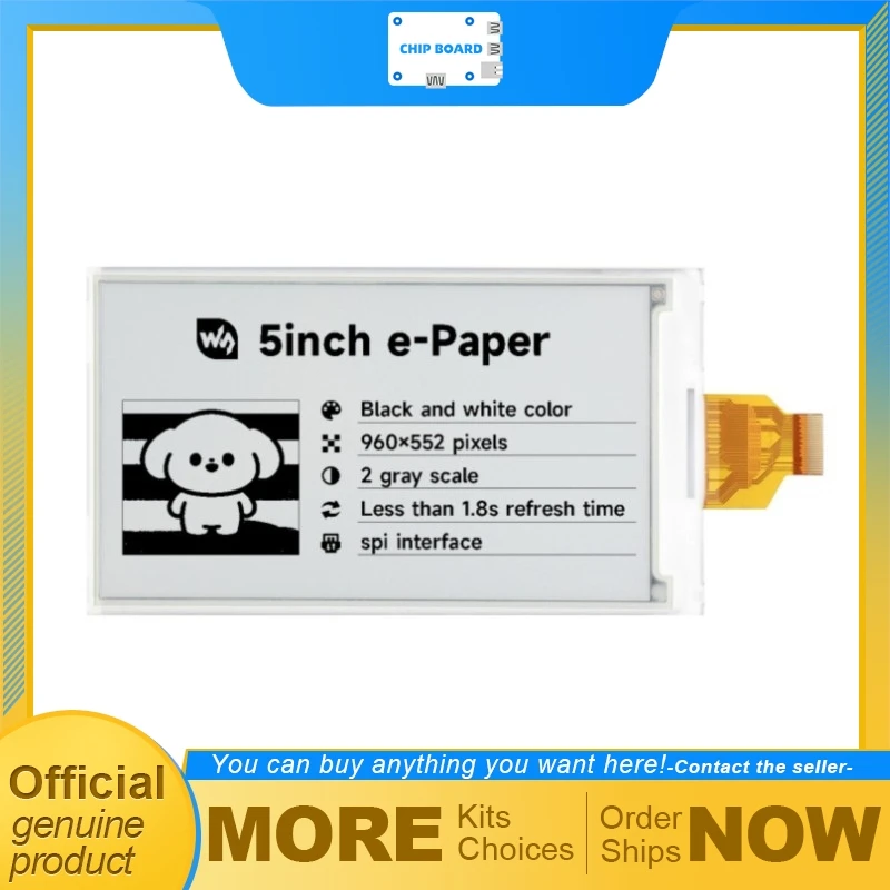 Waveshare 5-Zoll-E-Paper-Display 960×552 E-Ink-Bildschirm Schwarz-Weiß, SPI-Schnittstelle, geringer