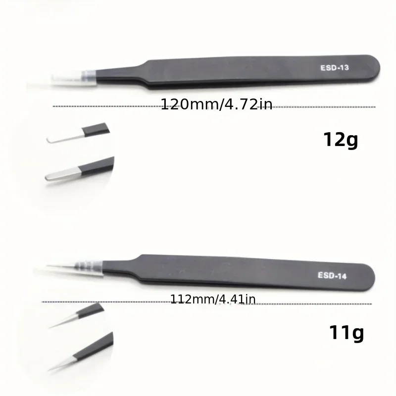 Präzisions-ESD-Antistatik-Pinzetten-Set - 6-teiliges, langlebiges – Bild 6