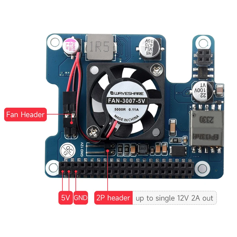 Raspberry Pi 5 PoE HAT (F) 802.3af/at Hochleistungs-PoE-Modul – Bild 3