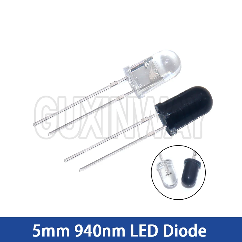 10 Paar 3mm 5mm 940nm LEDs Infrarot-Sender und IR-Empfänger-Dioden F3 – Bild 3