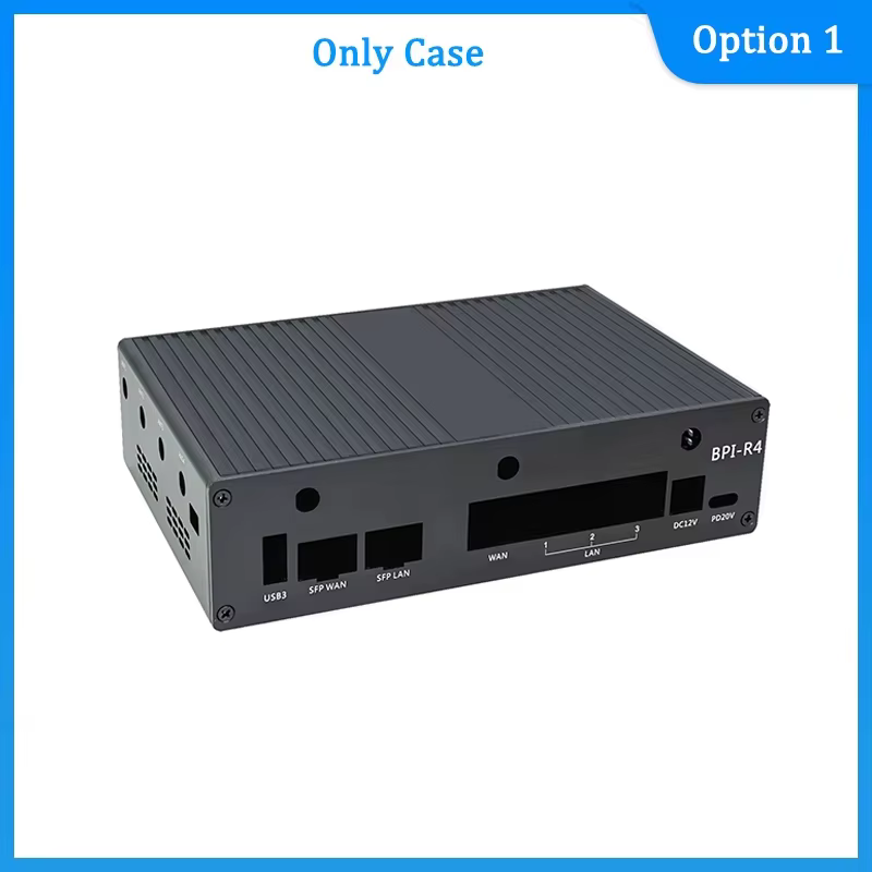 Banana Pi BPI-R4 Aluminiumgehäuse Metallgehäuse Optionales Lüfternetzteil für Banana Pi BPI-R4