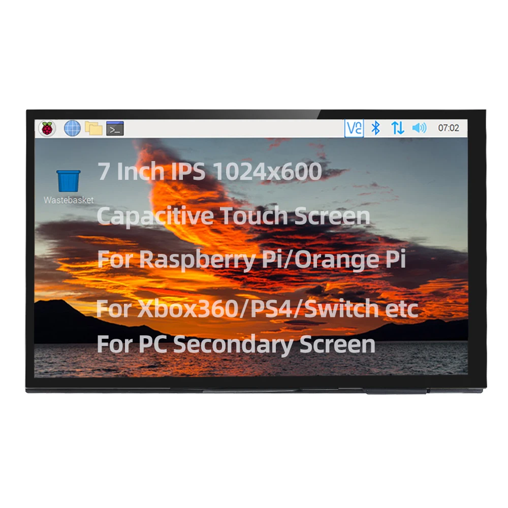 Raspberry Pi 5 7 Zoll Touchscreen IPS 1024x600 HD LCD HDMI-kompatibles – Bild 2