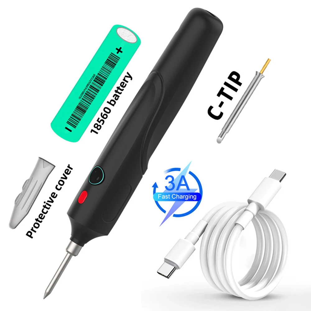 8W USB-Lötkolben-Set mit einstellbarer Temperatur Keramik kern Heizung tragbar, für das Schweißen von Löt