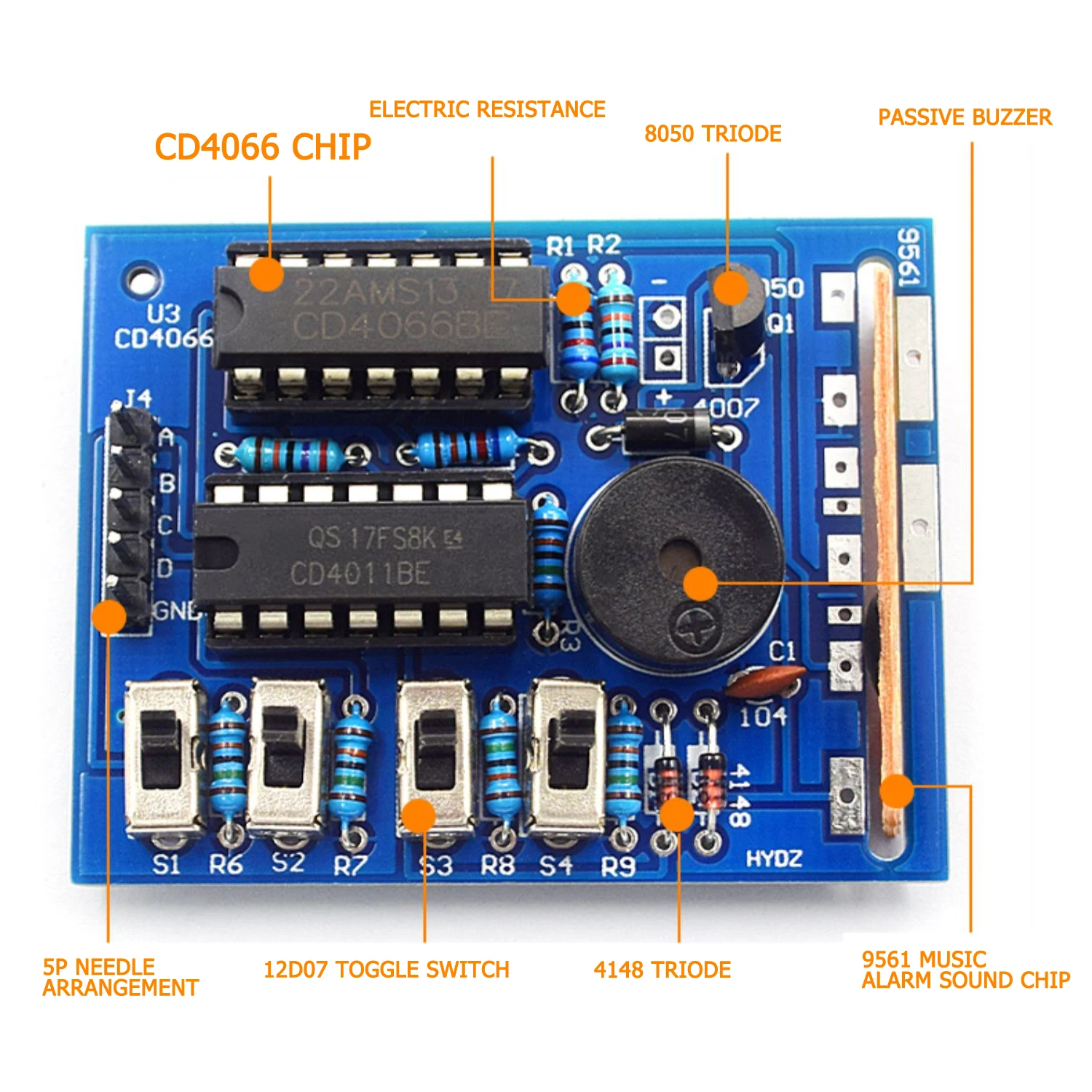 DIY elektronische 16-Musik-Soundbox DIY Kit Modul Löten Praxis – Bild 4