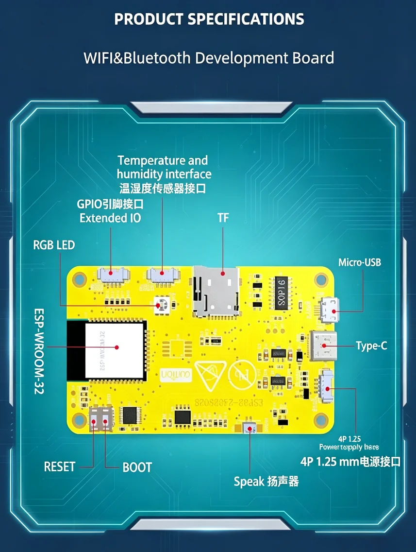 ESP32 Entwicklungsboard mit WLAN & Bluetooth, 2,8 Zoll 240x320 TFT – Bild 4